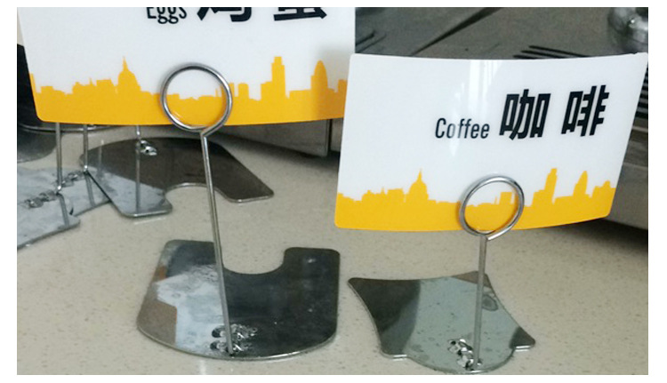 Stainless steel label clamps, hardware clamps, metal advertising clamps, bread product price tag clamps, POP price tag clamps, wholesale baking exhibition stand price base, fruit store product indication stand, dessert counter display fixed accessories pic 7