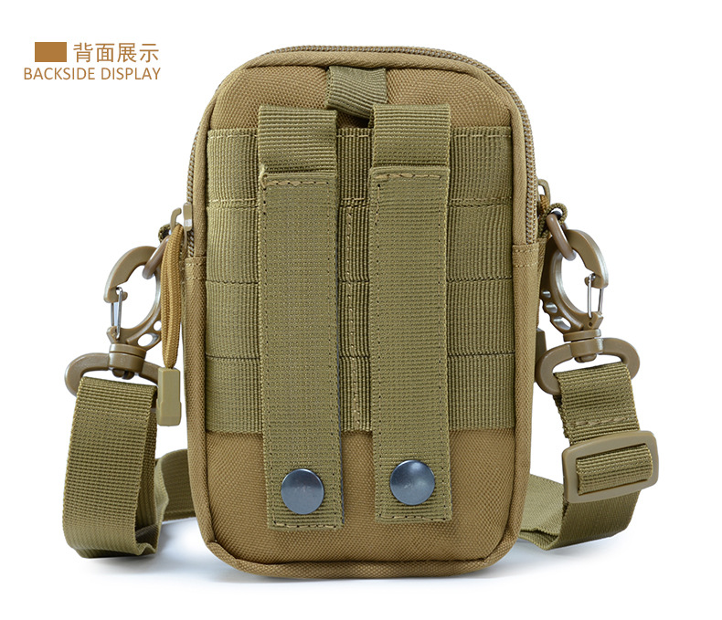 Yitu Army Camouflage Mountaineering Small waist Bag, crossbody crossbody single-shoulder bag, mobile phone waterproof sports outdoor waist bag Tactical bag pic 16