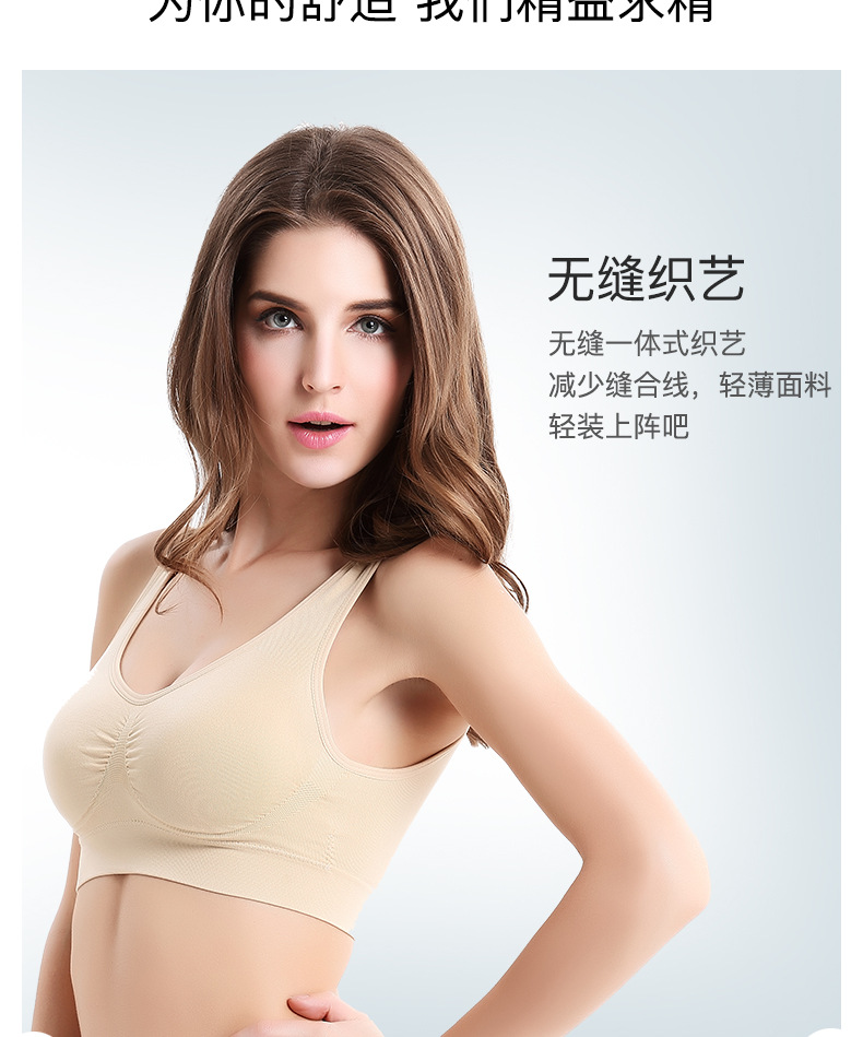 Cross-border exclusive export single-layer plus-size sports bras without breast pads or underpants pic 5