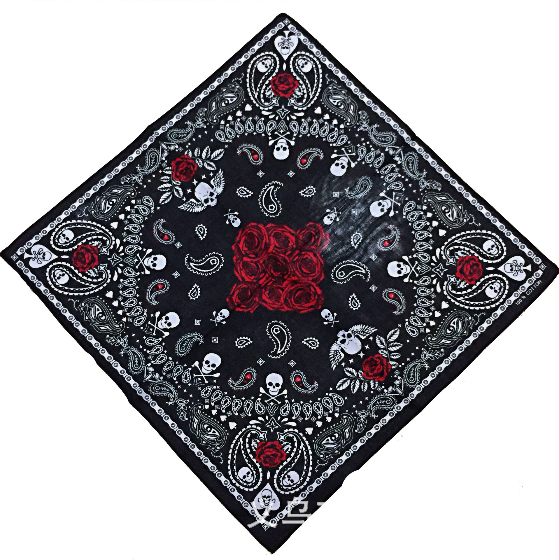 Pure cotton square headscarves, hip hop hip-hop street dance, big faces, skull heads, big ghost heads, square headscarves wholesale pic 5