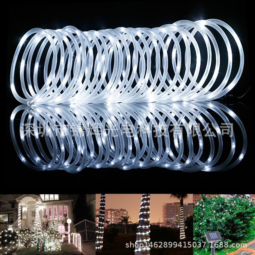 Best-selling solar tube light strings, battery boxes, round tube light strings, courtyard and garden waterproof rope light strings on Amazon e-commerce pic 13