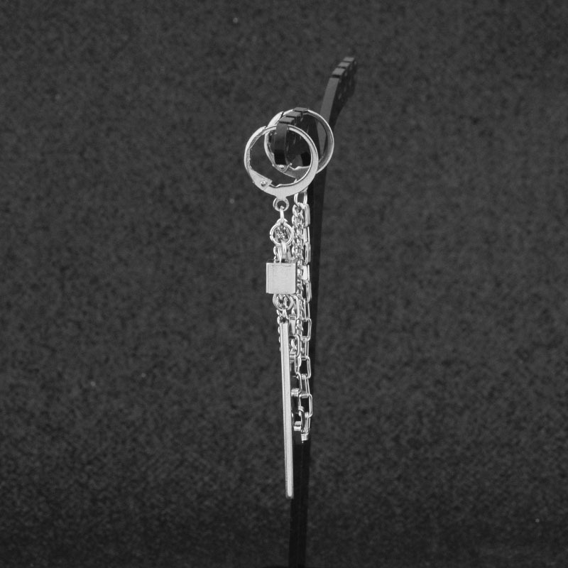 钛钢耳环货源 防弹的少年同款耳链耳环 个性流苏不锈钢饰品批发详情18