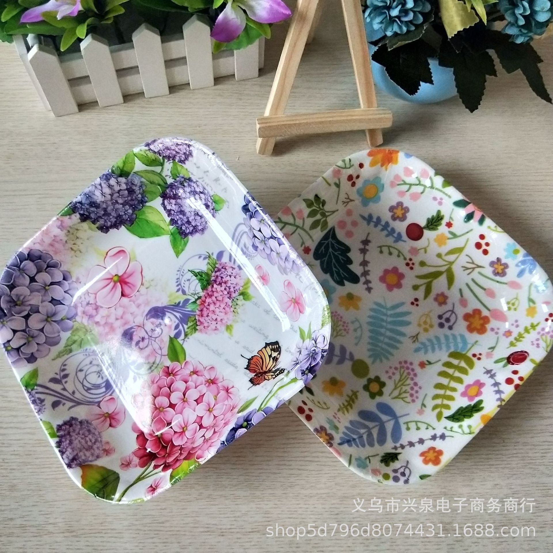 【 Zone 3-7 】203 patterned square fruit Plate 300 yuan per box Square fruit plate Patterned Fruit Snack Plate Plate Plastic Fruit Plate One yuan product Special batch pic 5