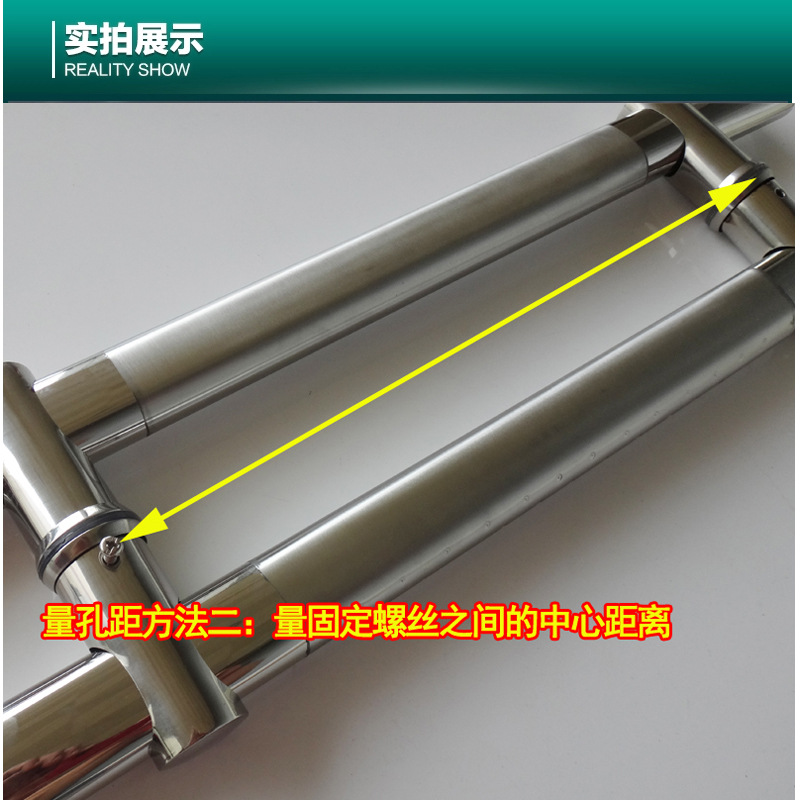 Thickened stainless steel tempered glass door handle, glass door handle handrail, large door handle hole distance adjustable handle pic 21