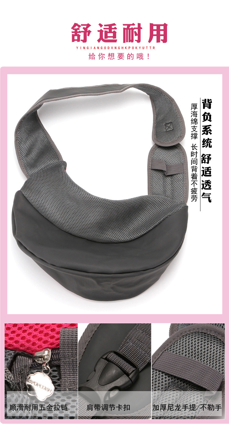 Pet bags, portable crossbody single-shoulder bags for cat and dog travel, breathable mesh pet backpacks, direct sales of pet supplies pic 7