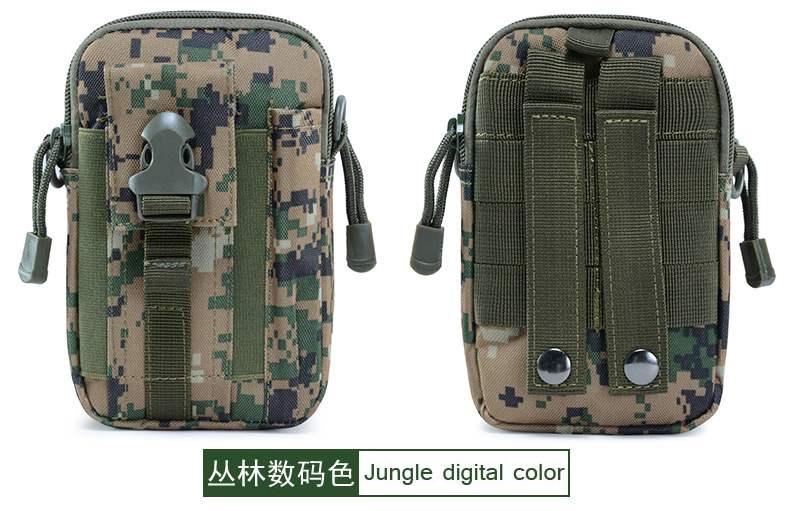 Yitu Army Camouflage Mountaineering Small waist Bag, crossbody crossbody single-shoulder bag, mobile phone waterproof sports outdoor waist bag Tactical bag pic 31