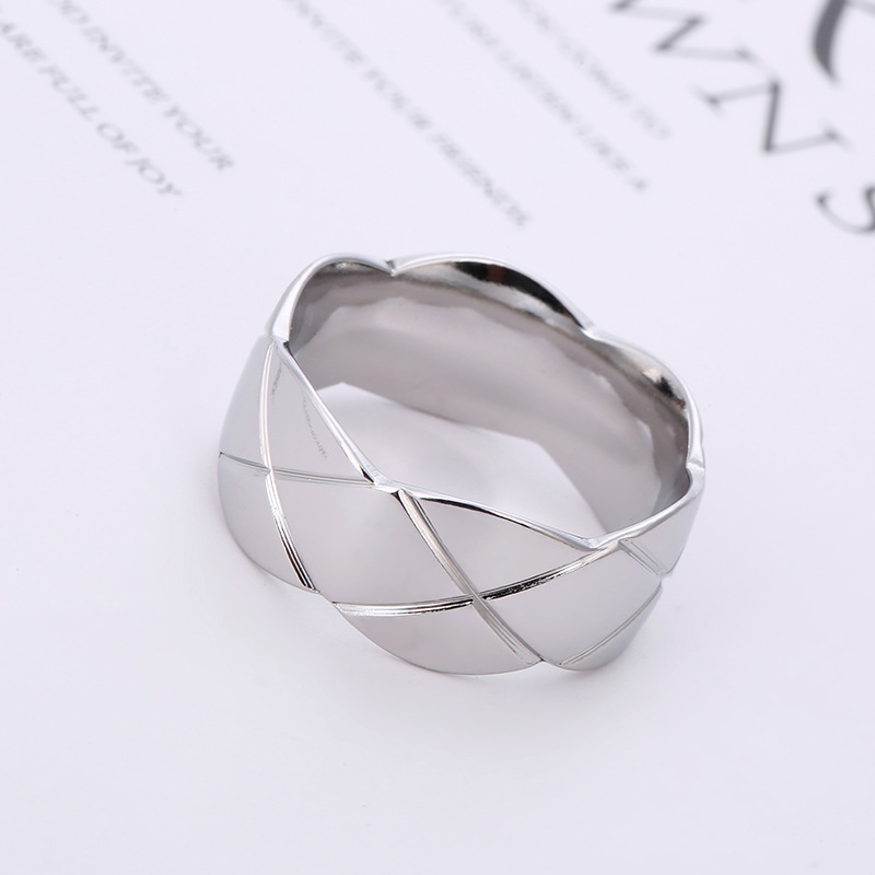 欧美爆款异形饰品切割波浪边批花菱形不锈钢钛钢精美戒指厂家直供详情11