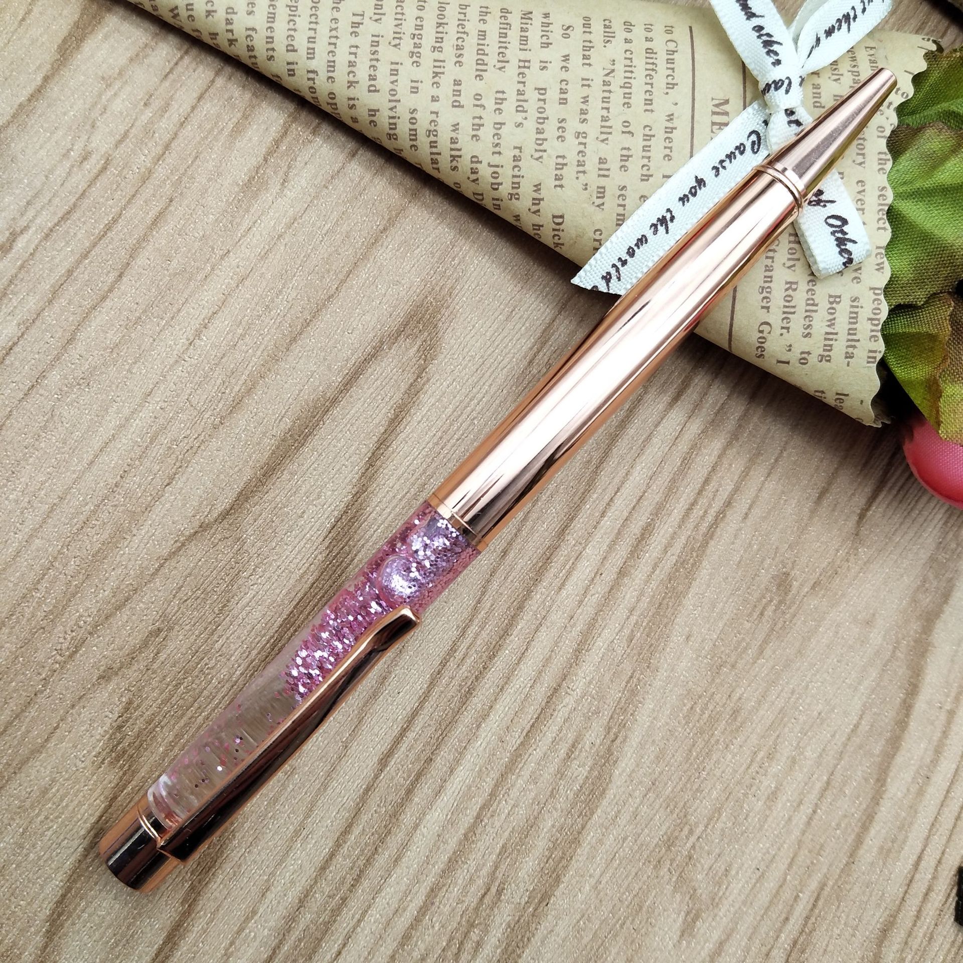 Sand gold powder in oil pens, crystal pens, metal pens, empty tube pens, in-stock gifts, advertising pens, ballpoint pens pic 16