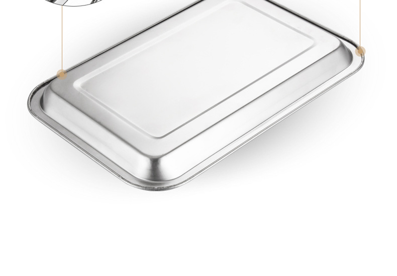 04 bandeja cuadrada de acero inoxidable grueso hotel bandeja rectangular plato de barbacoa plato de comida rápida creativa vajilla de cocina al por mayor pic 30