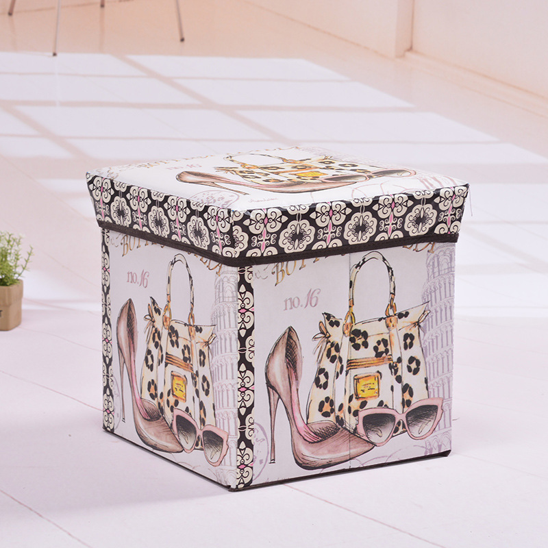 Cross-border best-selling European and American storage stools, folding and organizing storage boxes, sitting storage stools, large-capacity organizing boxes wholesale pic 34