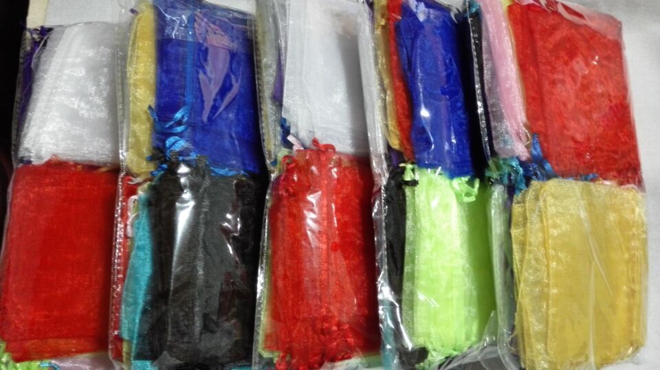 Solid color organza bags, drawstring bags, gift bags, cosmetics and jewelry boxes, plain mesh bags pic 2