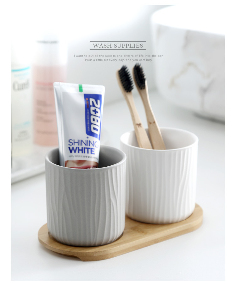 Household ceramic mouthwash cups, water cups, family hotel and homestay couple cups, toiletry cups, brushing cups, toothbrushes, cylinder sets pic 9
