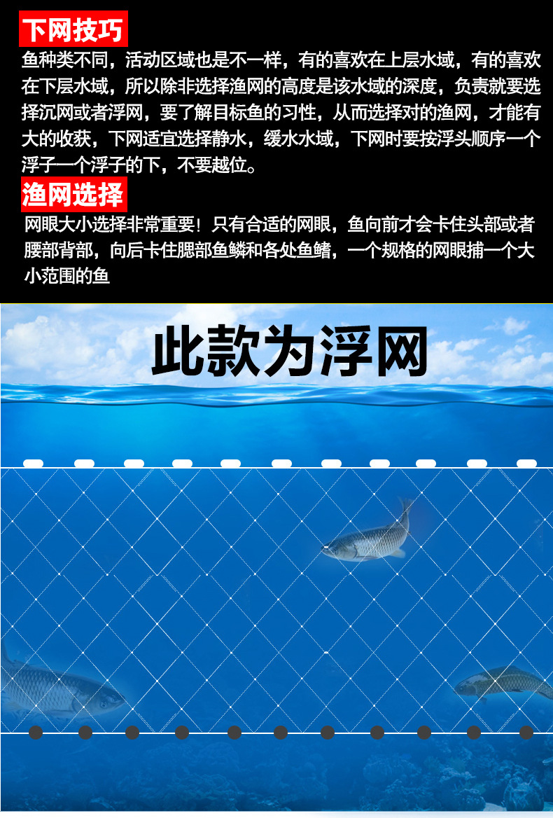 渔网渔具粘网丝网单层浮网三层沉网挂子捕鱼网鲫鱼鲢鱼沾网白条网详情25