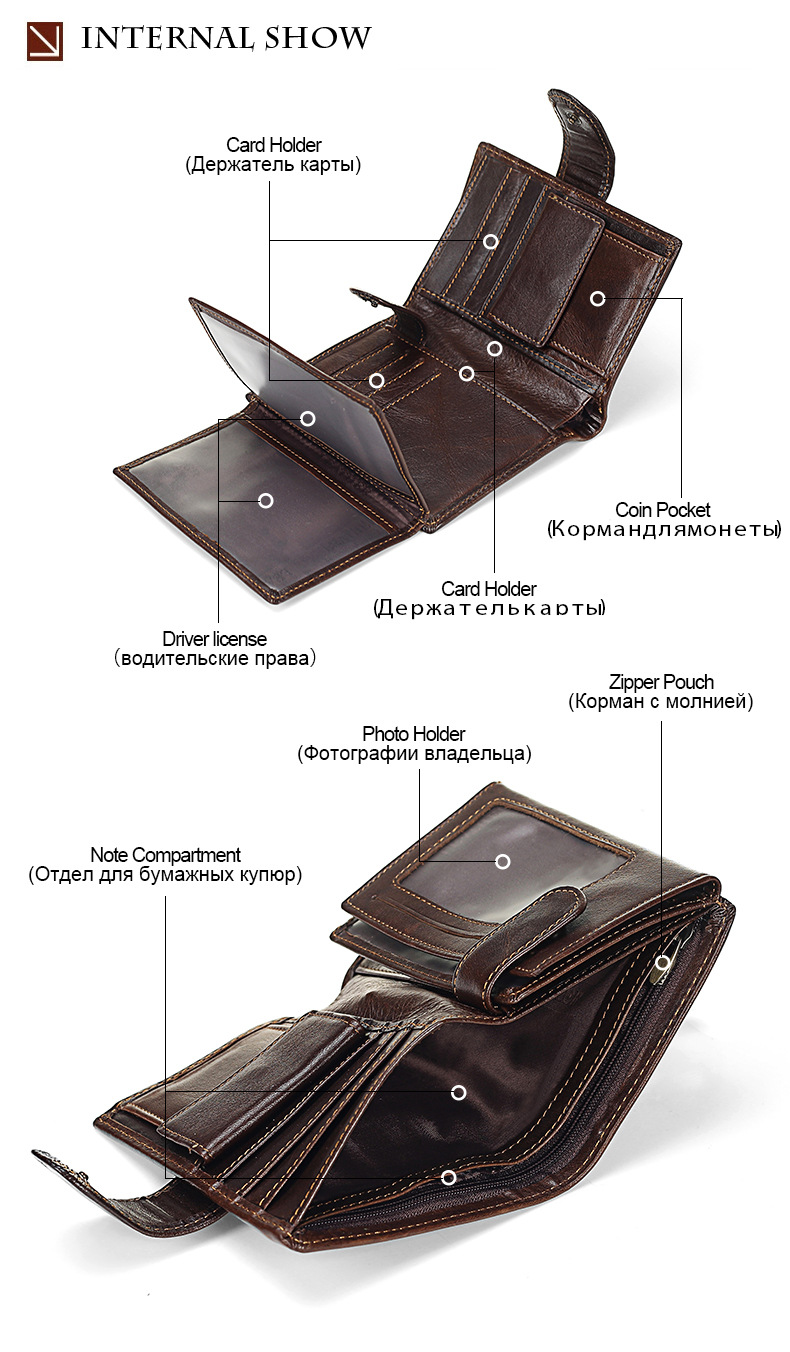 跨境男士短款真皮钱包复古零钱夹头层牛皮竖款卡包大容量详情12