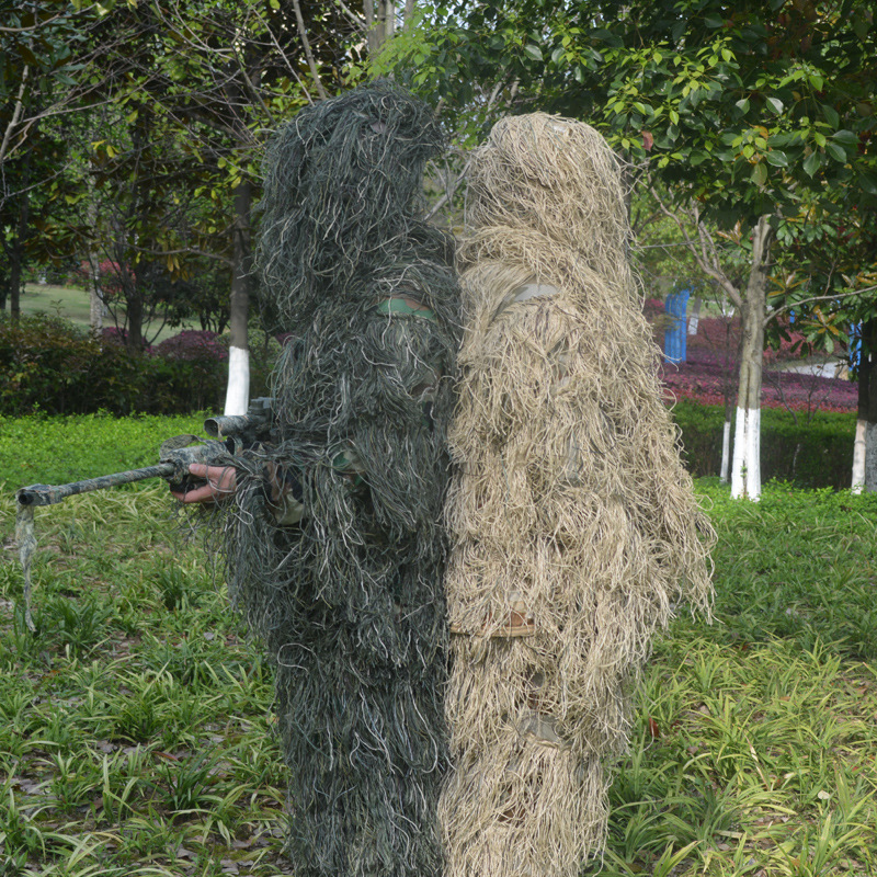 军彩户外伪装服套装观鸟服成人迷彩服战术吉利3D树叶特种兵服详情9