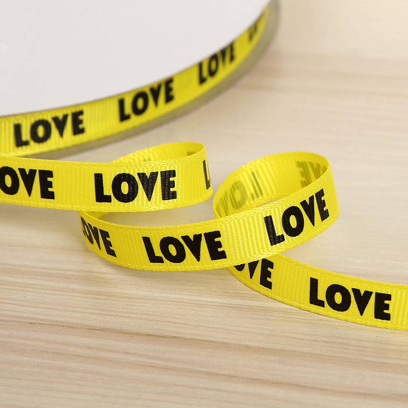 定制款罗纹带印字母LOVE织带 罗纹带丝带子印刷薄款螺纹带批发详情4