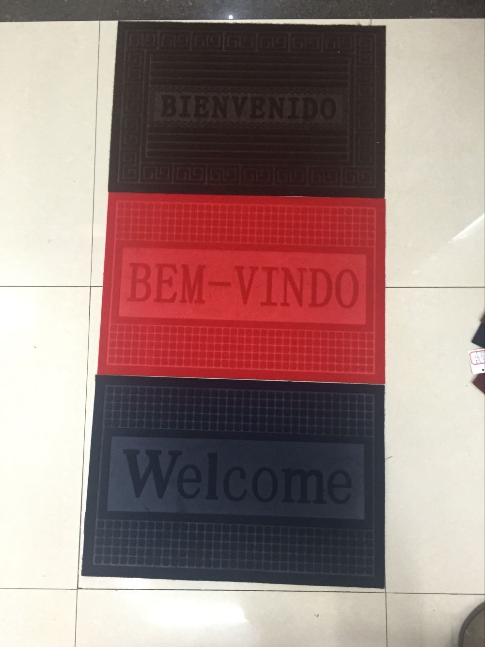 厂家直销拉绒压花PVC地垫 多色半圆形卧室客厅门口垫地垫脚垫详情27