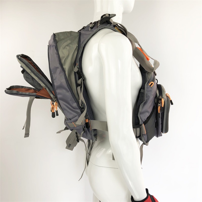 Fishing vest + life jacket + backpack, multi-functional life jacket, fly fishing backpack with multiple pockets pic 29
