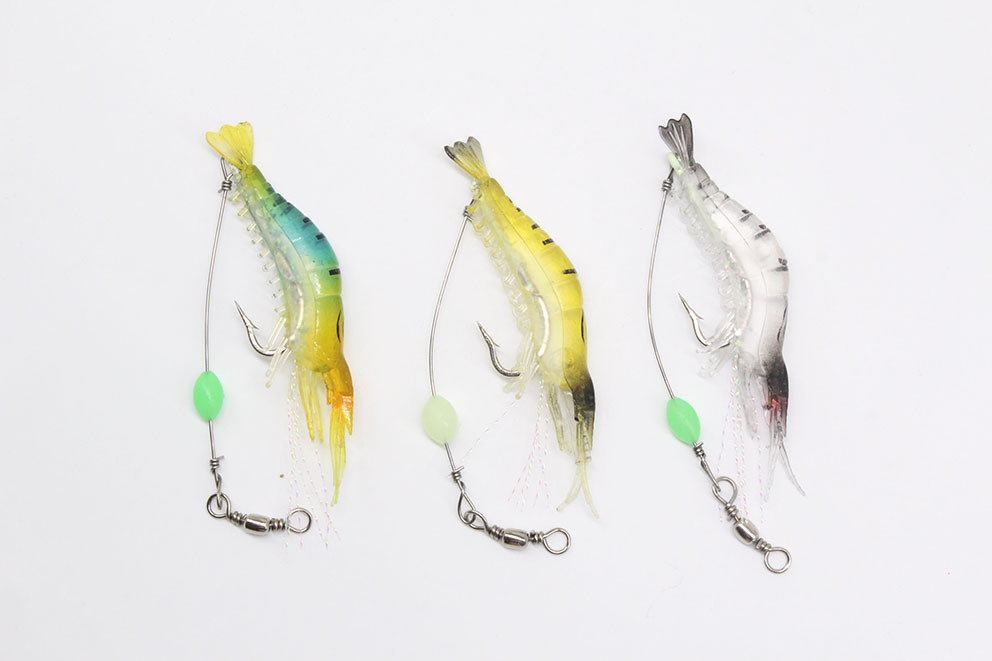 Lure bait, artificial shrimp, hook shrimp, 9cm/6g fish bait, bionic bait, simulated soft bait, soft shrimp, night light, upturned-mouthed black fish pic 3