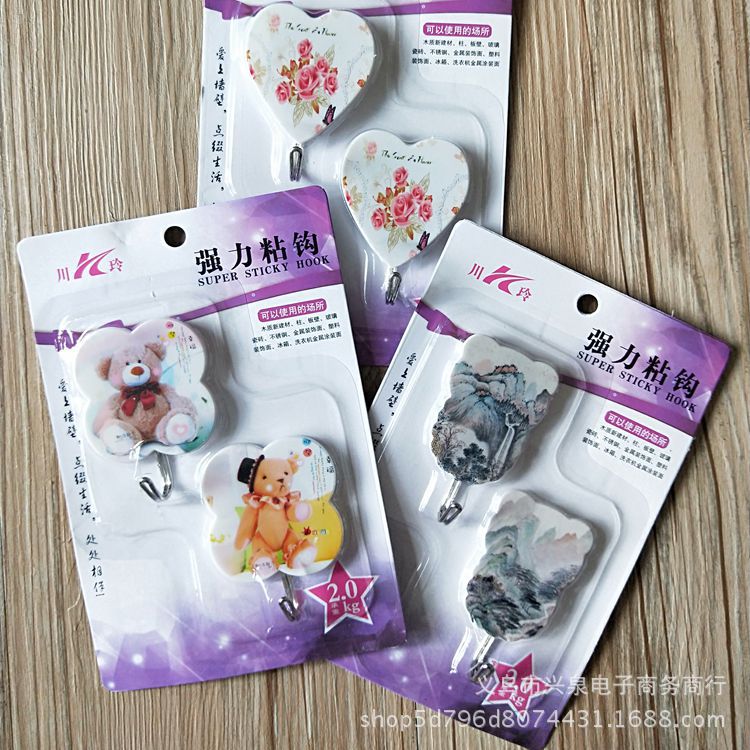 【 Zone 1-3 】 Chuanling Cartoon Adhesive Hooks 200 yuan per box, 2 sets of adhesive hooks, Hook Adhesive hooks, no drilling Adhesive hooks, kitchen and bathroom Cartoon Adhesive hooks, 1 yuan product wholesale pic 5