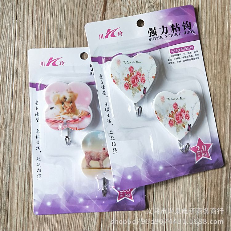 【 Zone 1-3 】 Chuanling Cartoon Adhesive Hooks 200 yuan per box, 2 sets of adhesive hooks, Hook Adhesive hooks, no drilling Adhesive hooks, kitchen and bathroom Cartoon Adhesive hooks, 1 yuan product wholesale pic 6