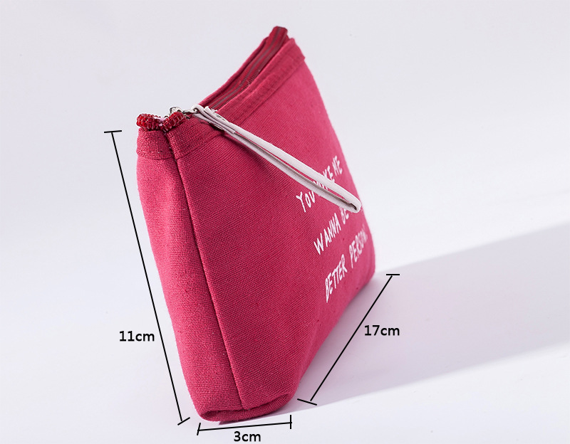 多功能帆布卡包钥匙包手机包洗漱包化妆收纳包字母布艺拉链零钱包详情3