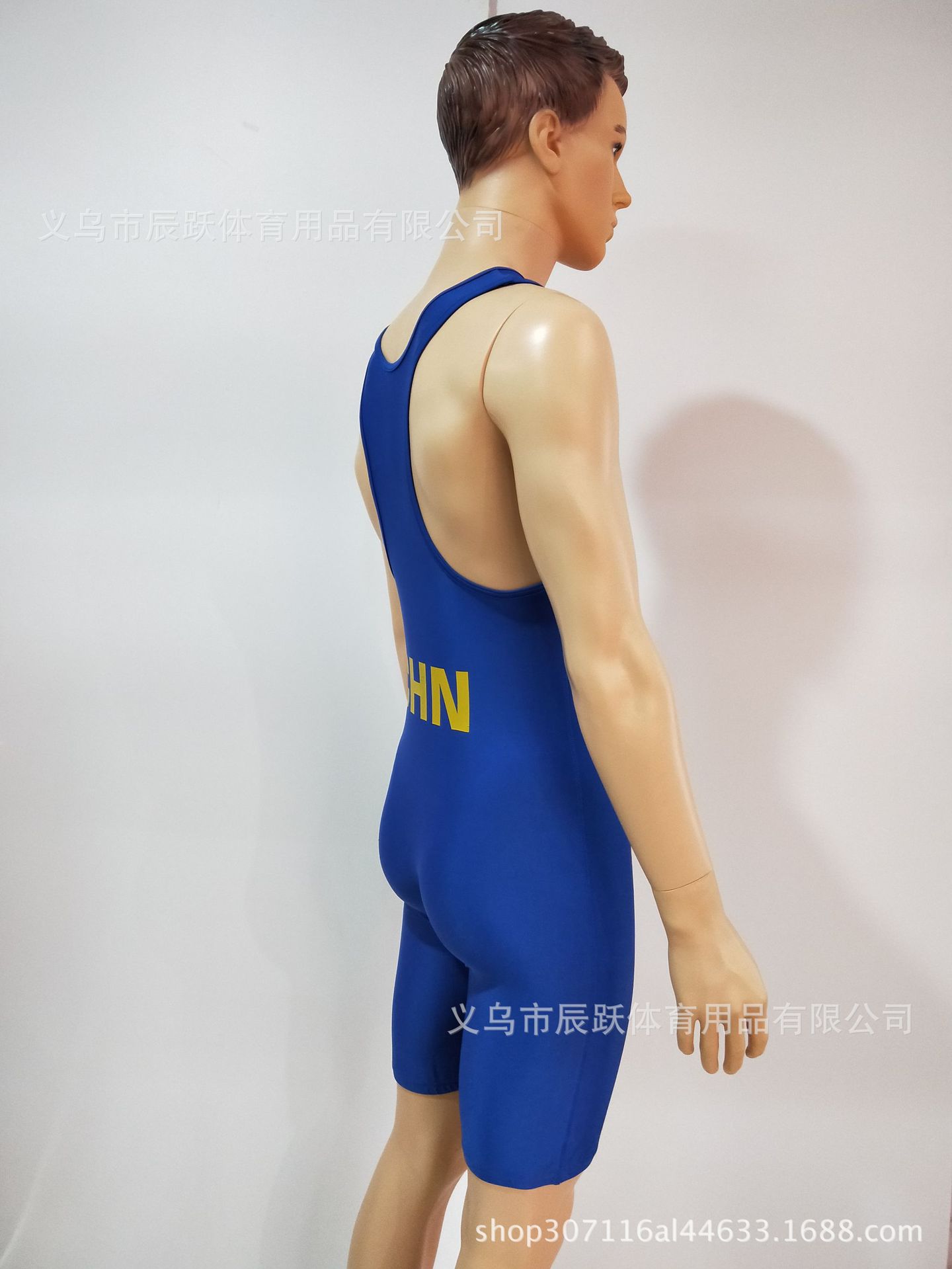 厂家直销热转印印花国际自由式摔跤服连体摔跤服国际可定款式LOGO详情6