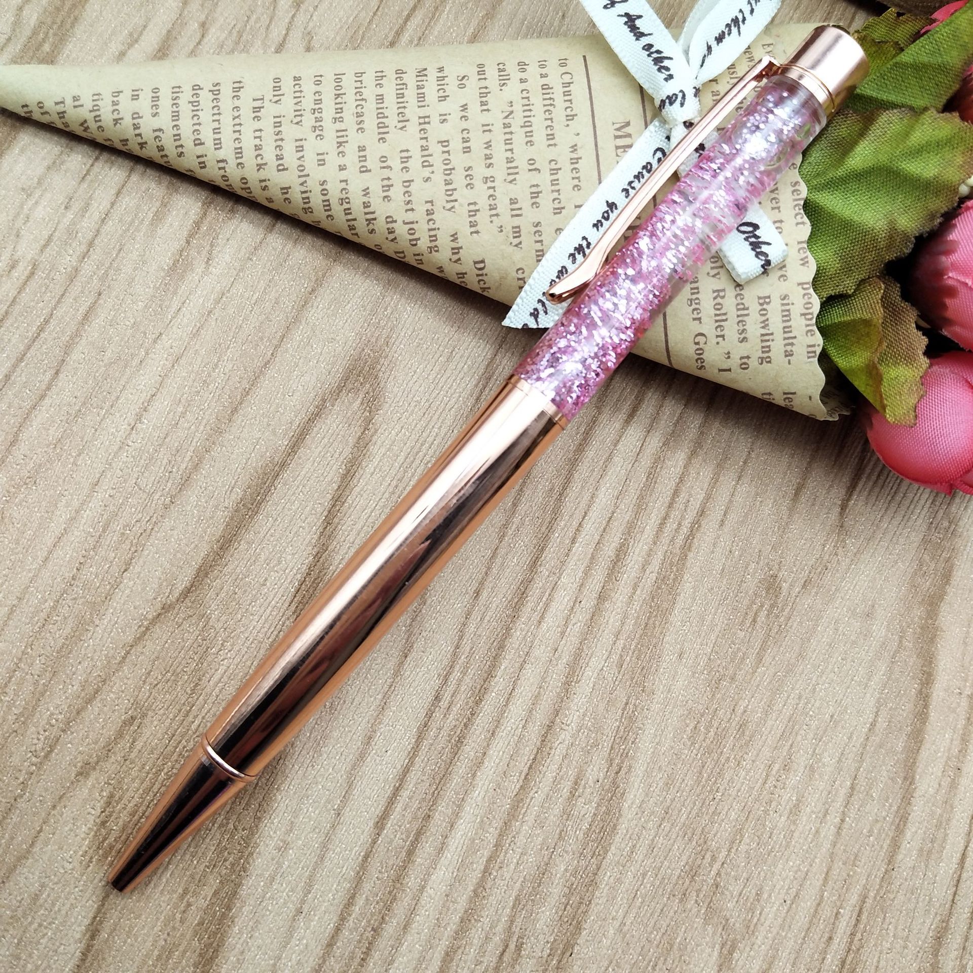 Sand gold powder in oil pens, crystal pens, metal pens, empty tube pens, in-stock gifts, advertising pens, ballpoint pens pic 13