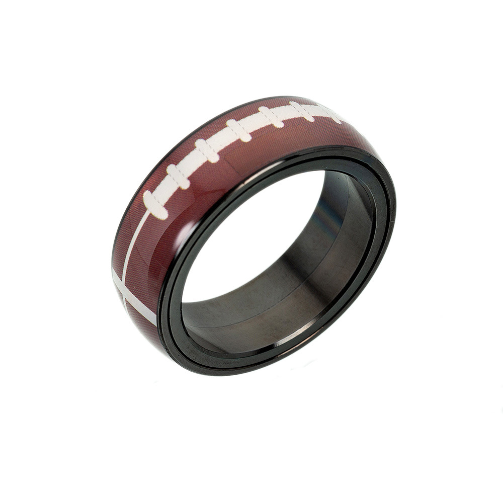 Cross-border supply of football, basketball, baseball, rugby titanium steel rings, sports goods, jewelry, rotating stress-relieving accessories pic 5