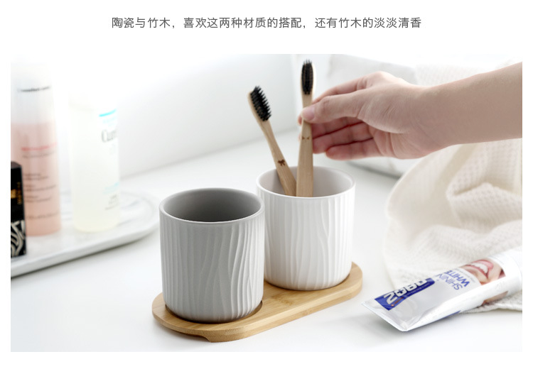 Household ceramic mouthwash cups, water cups, family hotel and homestay couple cups, toiletry cups, brushing cups, toothbrushes, cylinder sets pic 13