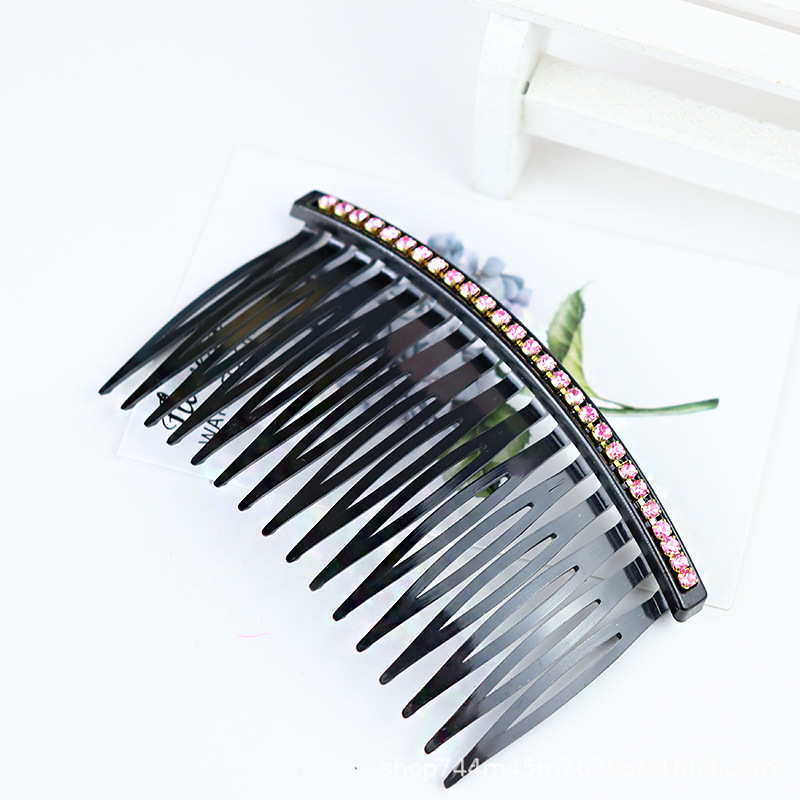 Wavy color diamond hair comb, straight hair comb, color diamond hair comb, single-row hair comb with diamonds, Korean style hair comb pic 16