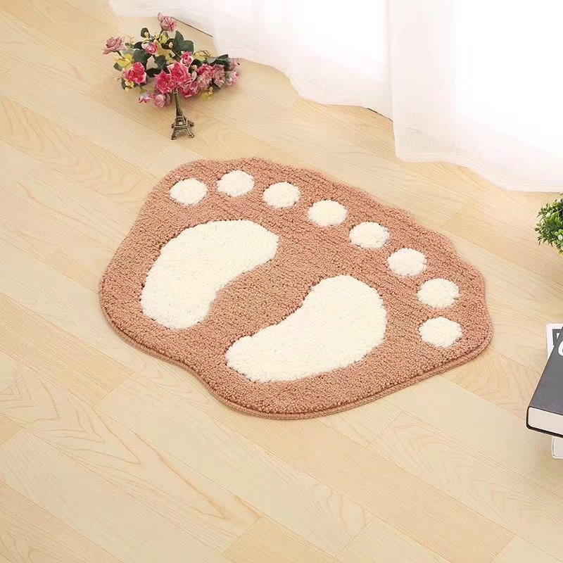 Factory direct sales of new anti-slip floor MATS with foot shapes, super-fine multi-color TPR bottom bathroom footprint door MATS wholesale pic 5