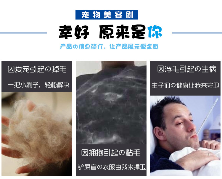 宠物清洁用品  狗狗猫咪按摩理毛美容刷  多功能清洁梳子现货批发详情3