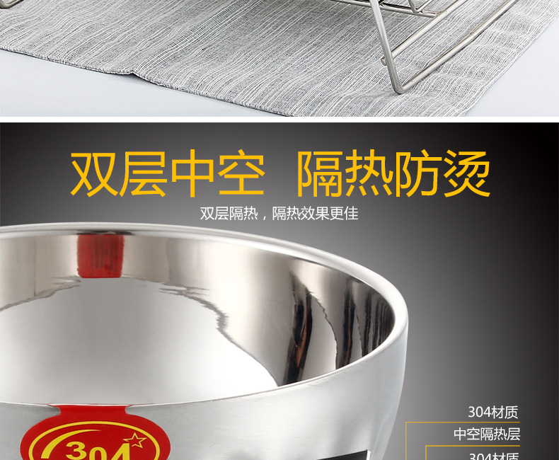 304 stainless steel bowl, family tableware bowl, creative travel portable chopsticks and spoons, picnic folding set rice bowl pic 22