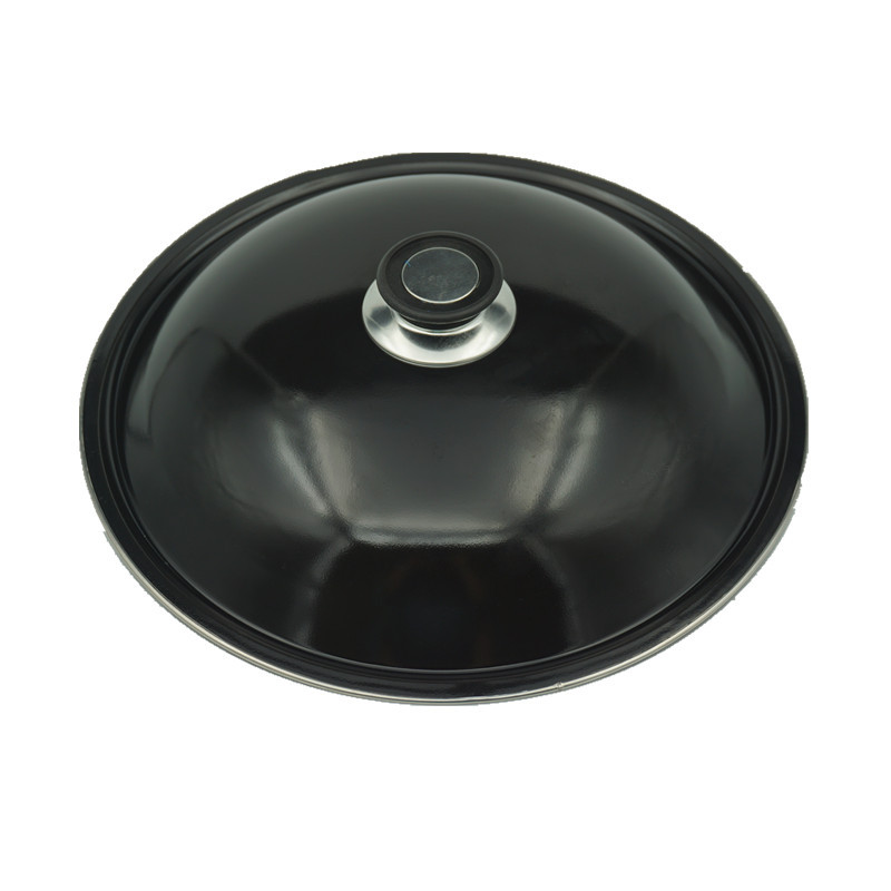 We supply 32-42CM enamel high lid wok and soup pot LIDS for wholesale. Samples are available for wholesale of pot LIDS pic 11