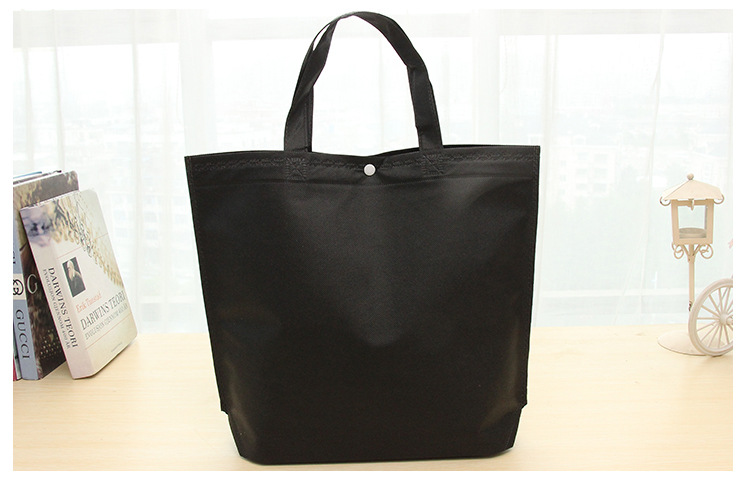 In-stock buckled non-woven fabric bags, blank folding heat-pressed handbags, high-end non-woven fabric shopping bags with printed logos pic 19
