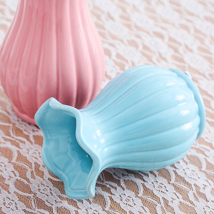 2026 White Ceramic Vase Home Decoration Sample room, Nordic ruffled edge flower vase, Chaozhou Vase manufacturer, small size pic 22