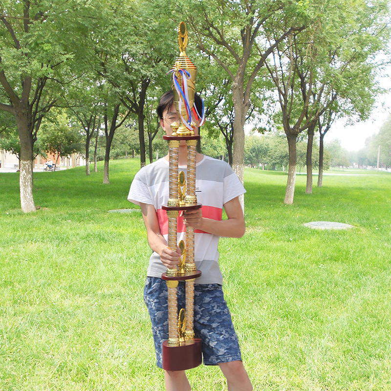 Wholesale of four-column trophies, creative high-end international large-scale competition trophies, corporate annual meeting trophies, and Taekwondo large trophies pic 14