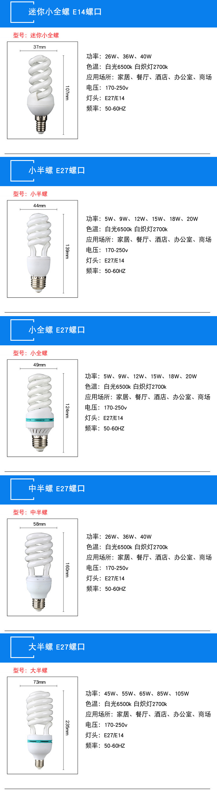 节能螺旋灯泡E14E27三基色螺口卡口LED节能灯泡黄光白光厂家批发详情2