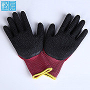 进口红纱黑胶十三针尼龙起皱透气耐油防滑防静电半挂劳保手套通用手套用品详情13