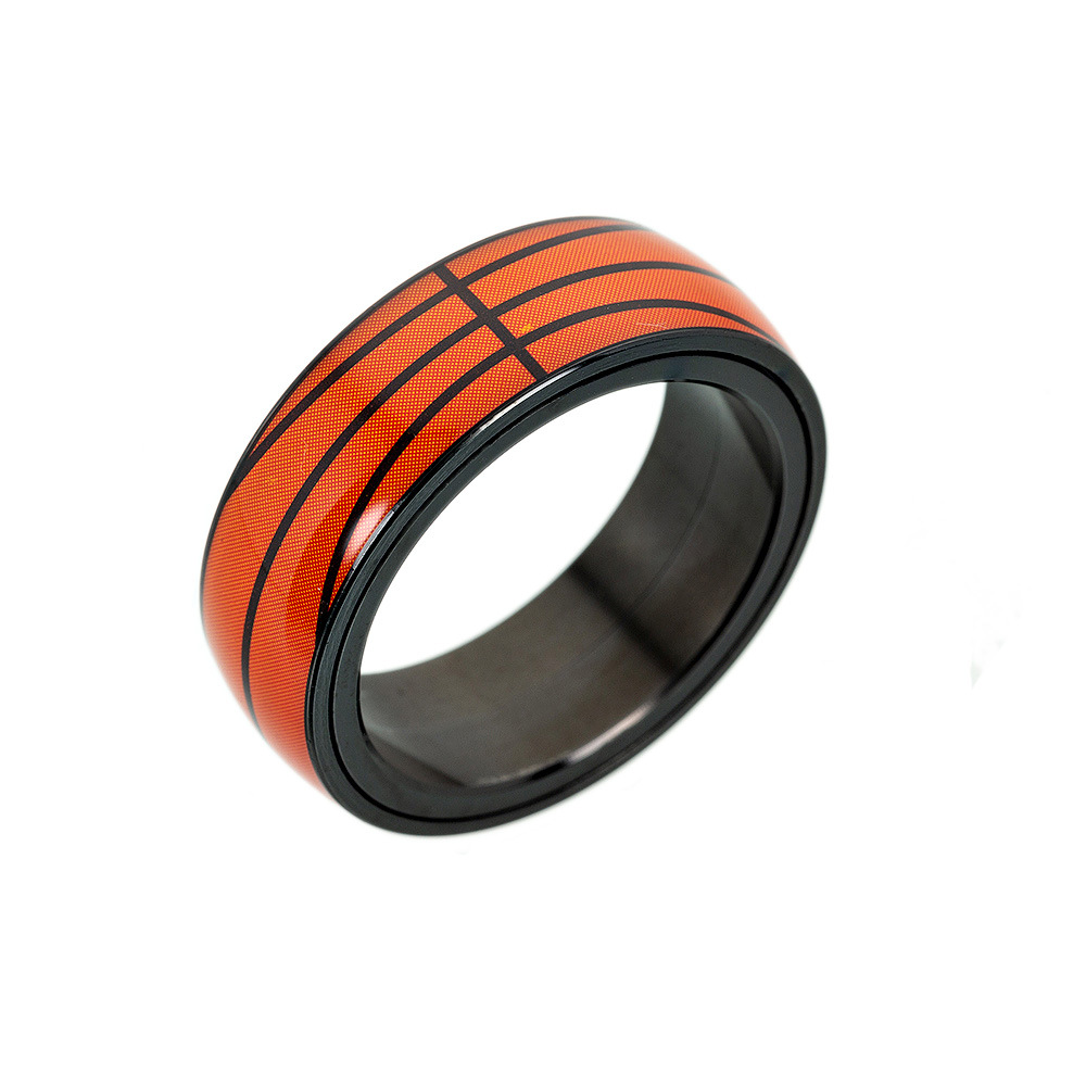 Cross-border supply of football, basketball, baseball, rugby titanium steel rings, sports goods, jewelry, rotating stress-relieving accessories pic 3
