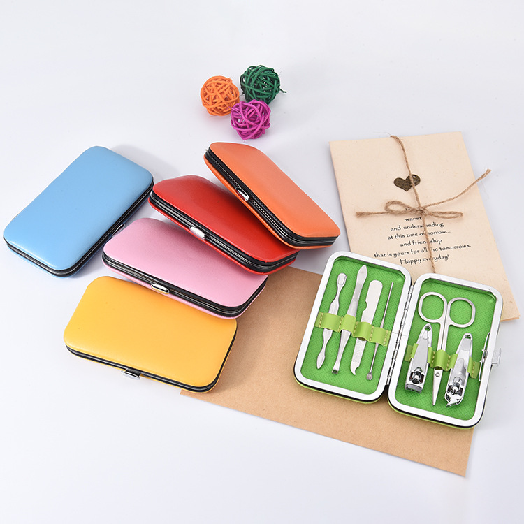 Factory direct sales of stainless steel nail clippers and nail scissors set, 7-piece nail tool set, printed with gift LOGO pic 12