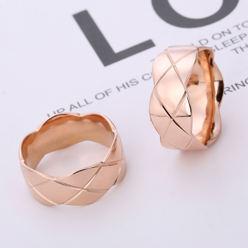 欧美爆款异形饰品切割波浪边批花菱形不锈钢钛钢精美戒指厂家直供详情6