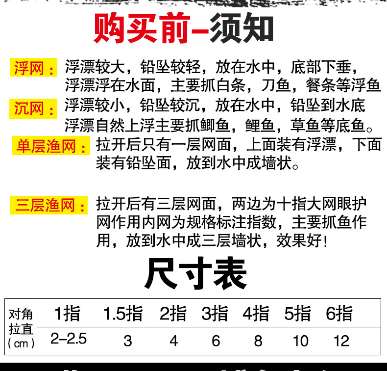 渔网渔具粘网丝网单层浮网三层沉网挂子捕鱼网鲫鱼鲢鱼沾网白条网详情23