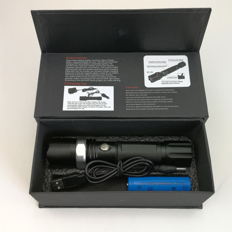 Portable high-intensity led flashlight charging flood and disaster prevention emergency zoom night cycling outdoor lighting set pic 4