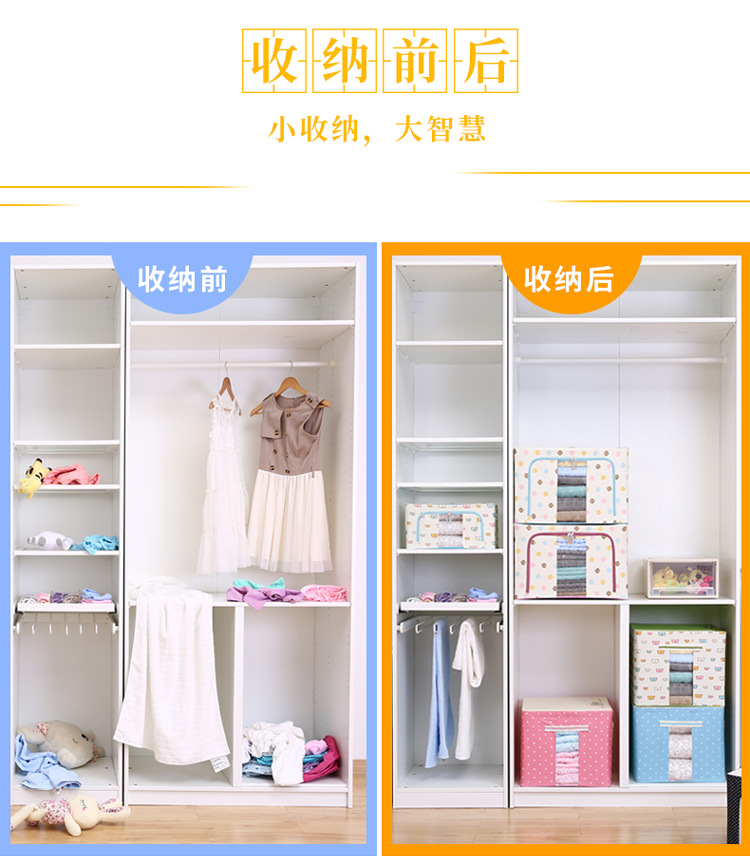 Wholesale and customized pants and clothes storage boxes, Baina boxes, moisture-proof, dust-proof and odorless Oxford cloth quilt storage bags pic 7
