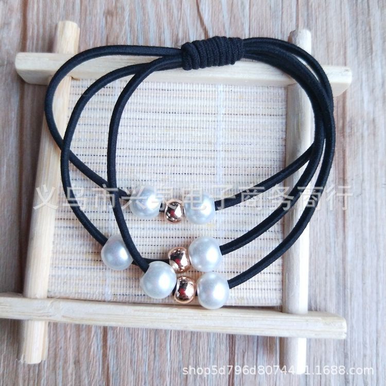 【 No. 44 】 Wholesale of 3-strand small pearl Korean-style hair accessories, 9-strand Korean-style hair bands, 3-strand hair ties, pearl hair accessories, Yiwu hair accessory and hair band supply pic 5