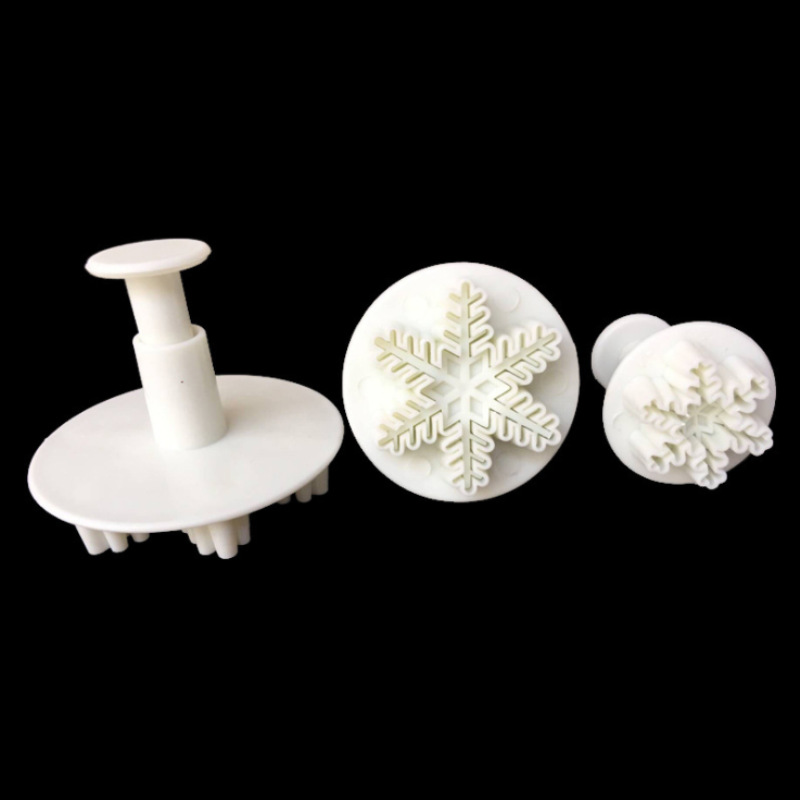 哈皮 3件套雪花 塑料烘焙巧克力模压花工具 蛋糕装饰饼干模具压花详情5