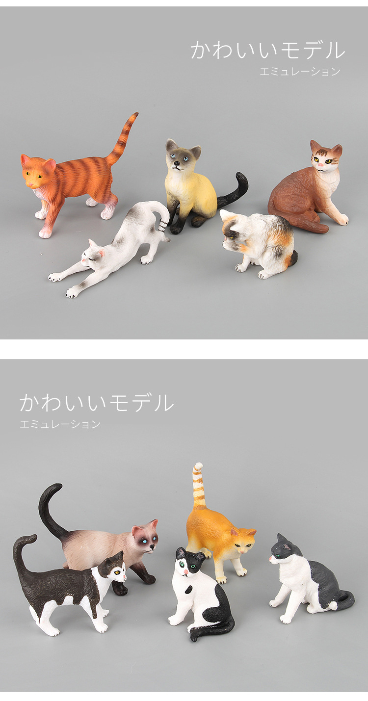 贝壳鱼动物猫咪模型玩具仿真多款家猫小猫造型宠物装饰动植物模型详情23