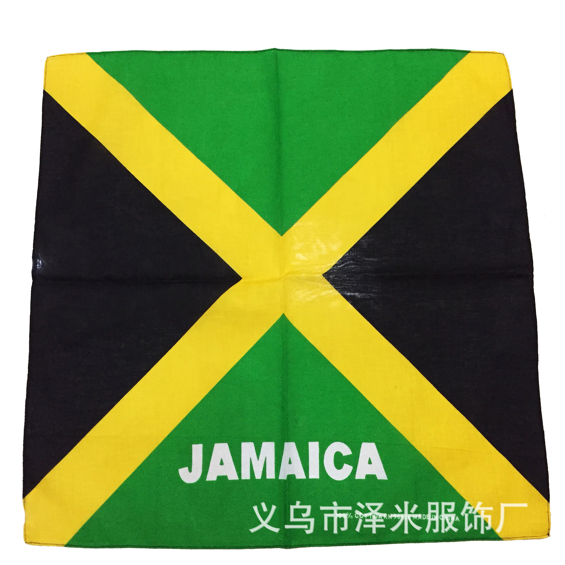 All-cotton headscarves, Jamaica, Guyana, Baba Duoshi, Trinidad, Green, Dana, flag square scarves wholesale pic 1